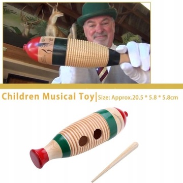 Ásláttarhljóðfæri Tré Guiro Fiskilaga Litrík Kid C