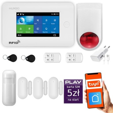 Alarm bezprzewodowy GSM + WiFi z aplikacją TUYA, HUXGO HXA006