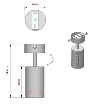 Lampa Ścienna Kinkiet Plafon Tuba Metal SPOT LED GU10 Róż Ruchoma Halogen