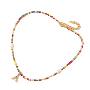 ЦВЕТНЫЕ БУСЫ ЦЕПОЧКА НА ШЕЮ ЗАЯВЛЕННЫЙ КУЛОН ОЖЕРЕЛЬЕ ОТДЕЛКА С ПИСЬМОМ