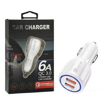 ŁADOWARKA SAMOCHODOWA 2 X USB 3A FAST CHARGER