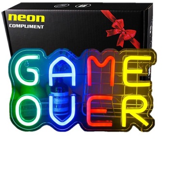 Neon LED Duży USB prezent Na ścianę Game Over