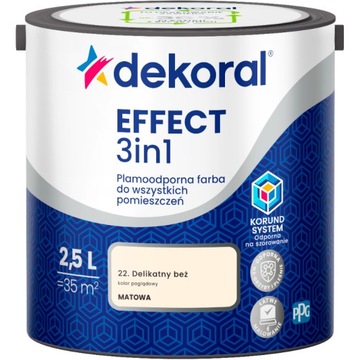 Dekoral Effect 3w1 Farba PLAMOODPORNA matowa delikatny beż 2,5l