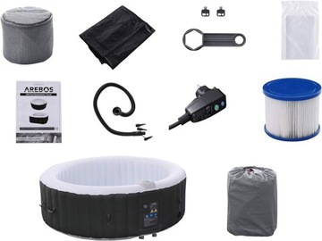 НАДУВНОЙ СПА С ГИДРОМАССАЖЕМ на 6 человек. ВАННА ДЛЯ БАССЕЙНА 1000л 12В1 + НАБОР ПОДУШЕК