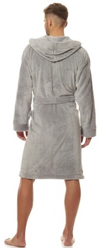 Спортивный уникальный приятный мужской халат с капюшоном L