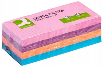 Bloczek notes samoprzylepny Q-CONNECT Rainbow, 38x51mm, 3x4x100 kart.,