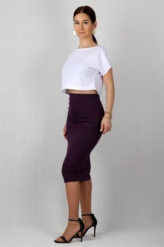 Юбка-карандаш миди приталенного кроя XL TUBE PURPLE, плотная вязка 42