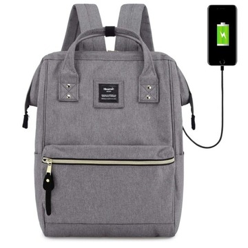 Plecak szkolny Himawari 9001 szary USB