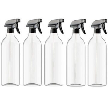 ZESTAW 5 PUSTYCH BUTELEK Z DOZOWNIKIEM ATOMIZEREM SPRAYEM 1000 ML ODPORNE