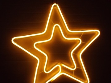 СВЕТОДИОДНАЯ НЕОНОВАЯ ЛАМПА STAR, БОЛЬШАЯ, ТЕПЛОЕ СВЕТЕНИЕ, B. ДЕКОРАЦИЯ 55 см, НАРУЖНАЯ