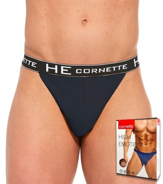 SLIPY Cornette TANGA Męskie Bawełniane granat - XL