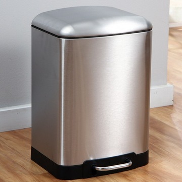 Контейнер для мусора из нержавеющей стали с педалью, 12 л.