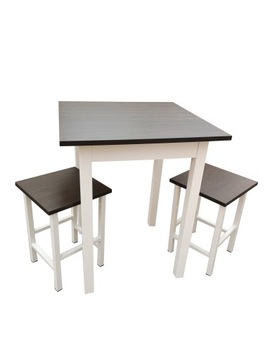 Komplet Stół 60x60 + 2x Taboret Loft WENGE Stolik