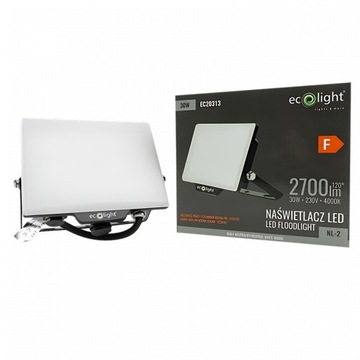 ECO LIGHT HALOGEN NAŚWIETLACZ LED 30W 4000K Z OPCJĄ MONTAŻU CZUJNIKA RUCHU