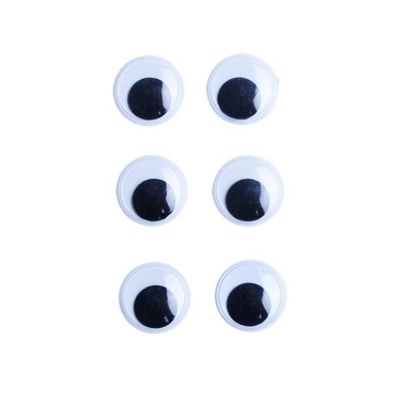 Samoprzylepne ruchome oczka 20mm CZARNE 6szt 2549