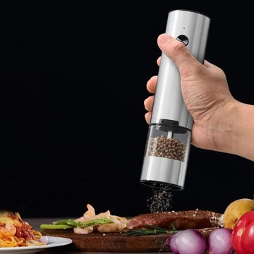 ЭЛЕКТРИЧЕСКАЯ USB-МЕЛЬНИЦА ДЛЯ СОЛЬ И ПЕРЦА КУХНЯ СО СВЕТОДИОДОМ