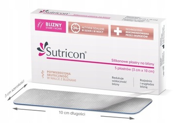 SUTRICON Plastry Silikonowe na Blizny 3x10cm 5 sztuk VERCO