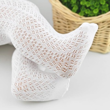 БЕЛЫЕ ДЕТСКИЕ КОЛГОТКИ С АЖУРНЫМ УЗОРОМ НА ЛЕТО В ЦЕРКОВЬ 56 - 62