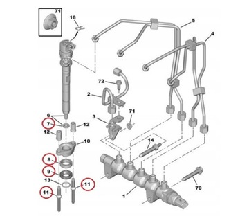 НАБОР ИНЖЕКЦИОННЫХ УПЛОТНИТЕЛЬНЫХ ШАЙБ PSA 1.6 HDI OE