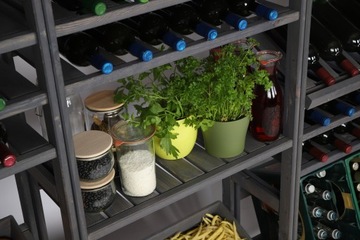 Полка деревянная для кладовки ЛСР, 5 полок, серый