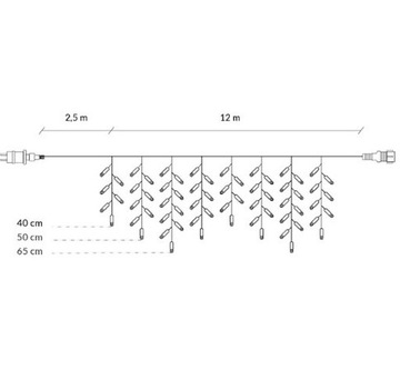 СВЕТОВАЯ ЗАВЕСА ICILES 300 СВЕТОДИОДНЫЕ ЛАМПЫ IP44 БЕЛЫЕ