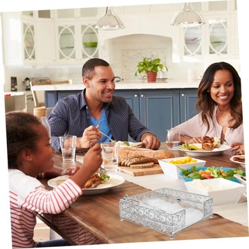 Посеребренная салфетница, обеденный стол? Декор Металлическая Ручка