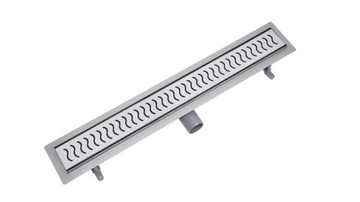 Odpływ liniowy klasyczny VOGI Onda 60 cm NISKI SYFON fi 50 stal