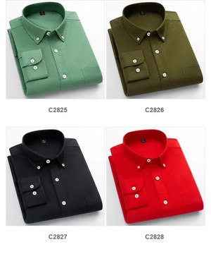 Oxford Shirts for Men 100% Cotton Solid Color Man