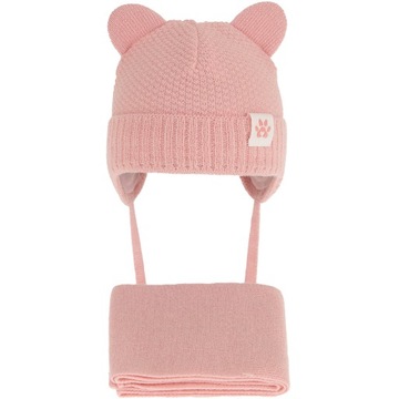 KOMPLET ZIMOWY niemowlęcy CZAPKA I SZALIK 40-42