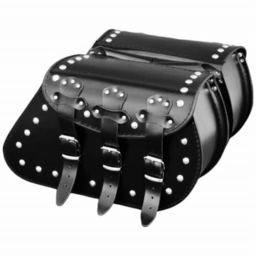 Sakwy Motocyklowe Skórzane Torby Boczne Czarne 13L