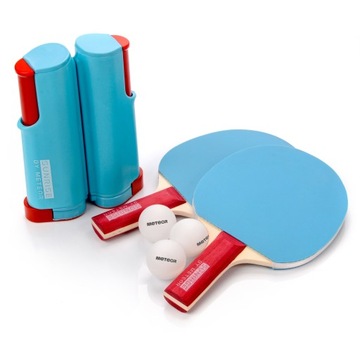 ZESTAW DO TENISA STOŁOWEGO METEOR SUNRISE ROLLNET+2 RAKIETKI+3 PIŁECZKI