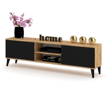 Szafka Czarna RTV pod TV Craft Skandynawska 160