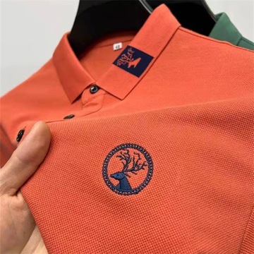 100% pure cotton deer head embroidered polo shirt