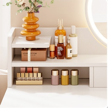 ЭЛЕГАНТНЫЙ БЕЛЫЙ СТОЛИК ДЛЯ СПАЛЬНИ С ЗЕРКАЛОМ И ЯЩИКАМИ В СОВРЕМЕННОМ СТИЛЬ