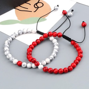 2шт/комплект красные браслеты из бисера натуральный тигровый камень