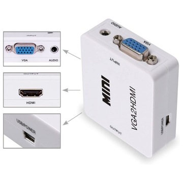 Преобразователь изображения с разъема VGA на адаптер сигнала HDMI Адаптер D-Sub MINI