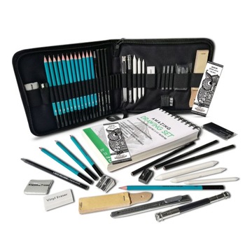 OŁÓWKI DUŻY ZESTAW DO SZKICOWANIA SZKICOWNIK XL NA PREZENT