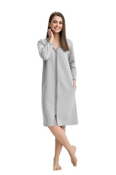 Халат женский 214 М серый на молнии