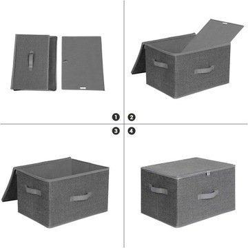 Коробки для хранения с крышкой, тканевая коробка из 3 предметов.