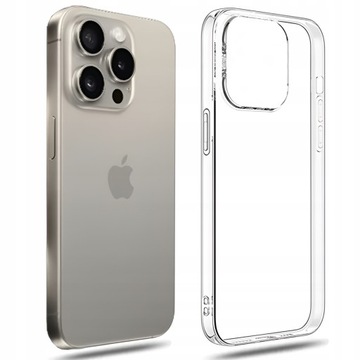 ETUI DO IPHONE 15 PRO GUMOWE OBUDOWA CASE SILIKON SLIM POKROWIEC CLEAR VIEW