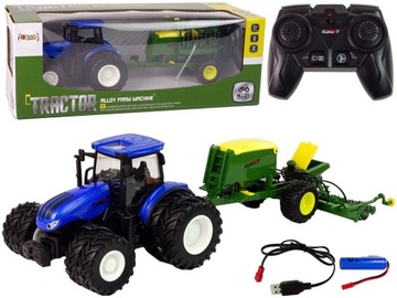TRAKTOR ZDALNIE STEROWANY W SKALI 1:24 Z AKCESORIAMI ZABAWKA DLA DZIECI