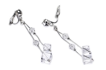 Długie Klipsy Kryształy Swarovski Kostki Kiara
