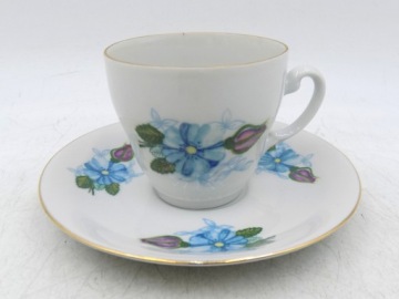 кофейный сервиз на 6 персон, фарфор WŁOCŁAWEK PRL