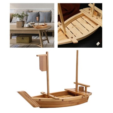 Японская деревянная тарелка для сашими в форме лодочки для столовой, декоративная бамбуковая посуда.