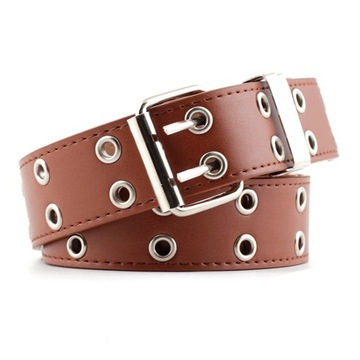 Women Men Black Belt Punk Bullet Stud Rivet Faux Leather Belt Hip Hop