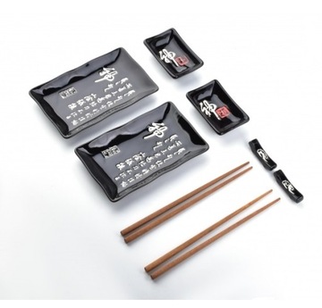 ZESTAW DO SUSHI 2 os. talerz pałeczki 8 el. 6618