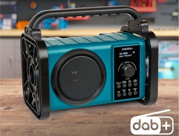 ЦИФРОВОЕ СТРОИТЕЛЬНОЕ РАДИО DAB+ FM BLUETOOTH MD43877 LED IP44 ПРОЧНОЕ