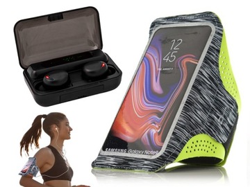 ZESTAW ETUI OPASKA NA RAMIĘ RĘKĘ DO TELEFONU Z SŁUCHAWKAMI BLUETOOTH