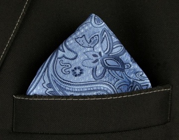 Элегантный мужской нагрудный платок - Alties - синий с цветочным узором