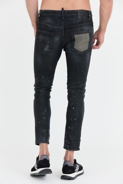 DSQUARED2 Jeansy RING STUDS WASH SKATER JEANS 52